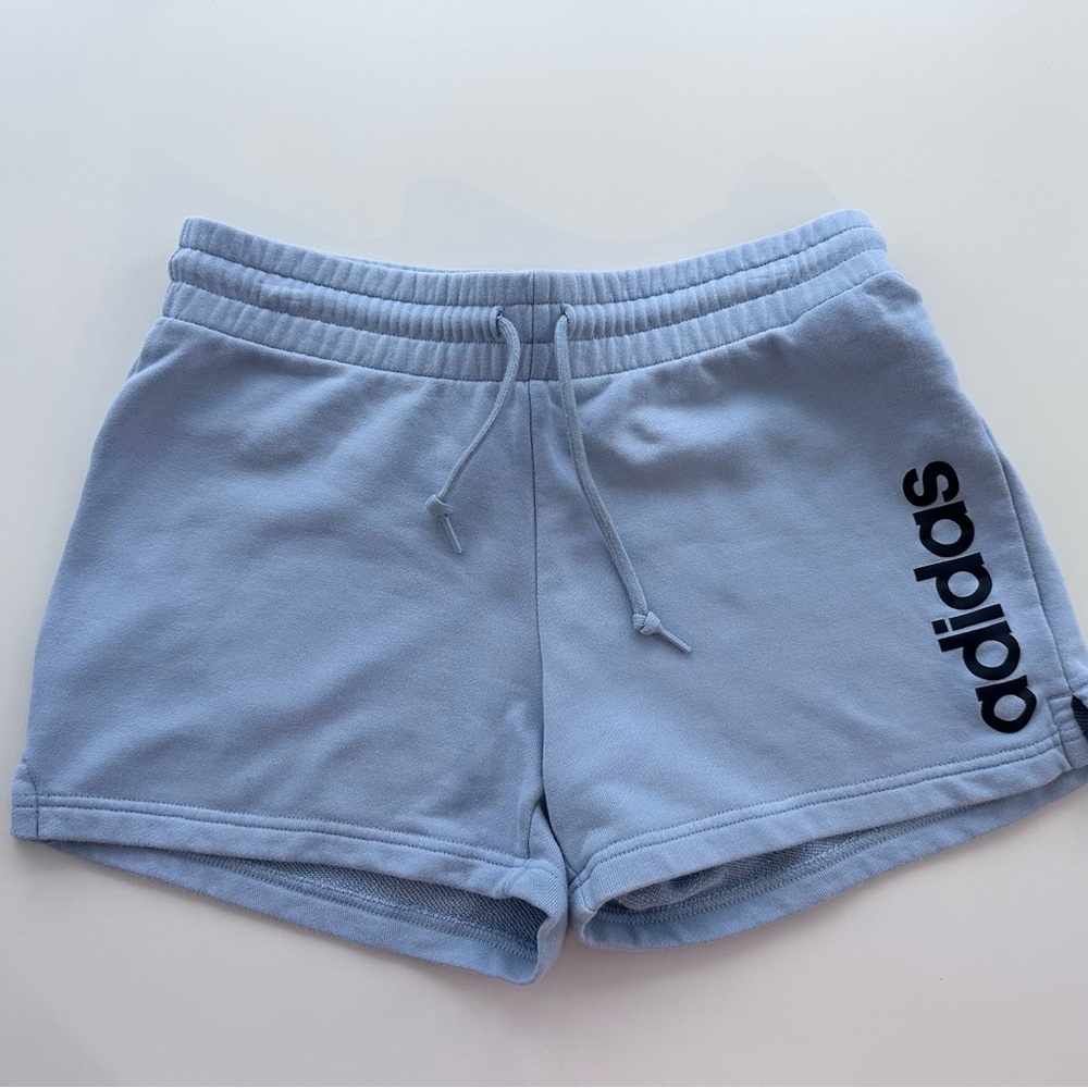Adidas Women's Cornflower Blue 100% Cotton Athletic Shorts Size Small